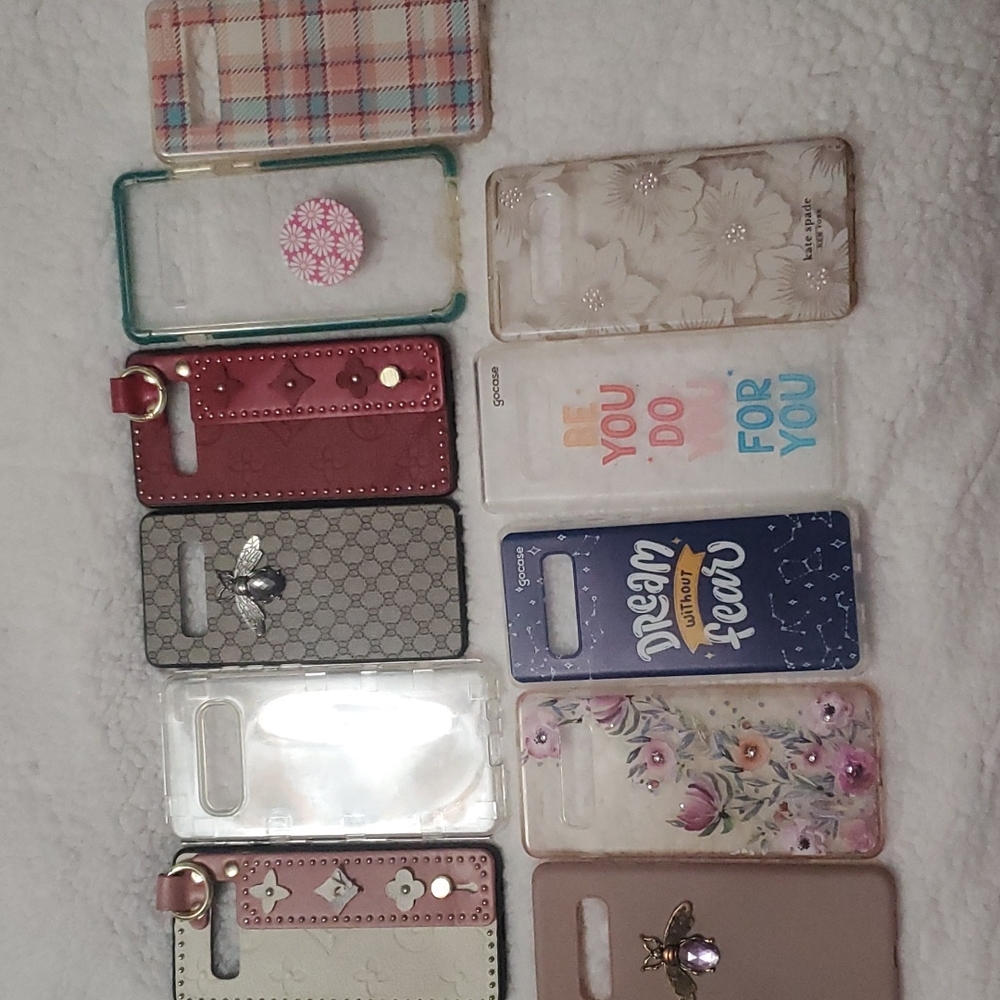 Lot of 11 cases for Samsung Galaxy S10 Plus.  Cleaning out my drawers.